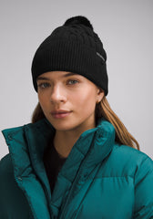Women's Cable-Knit Pom-Pom Beanie