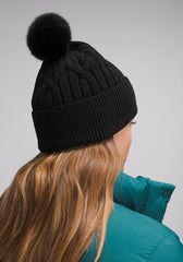 Women's Cable-Knit Pom-Pom Beanie