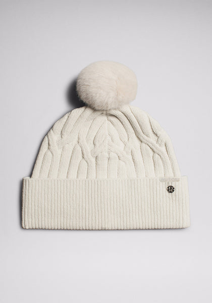 Women's Cable-Knit Pom-Pom Beanie